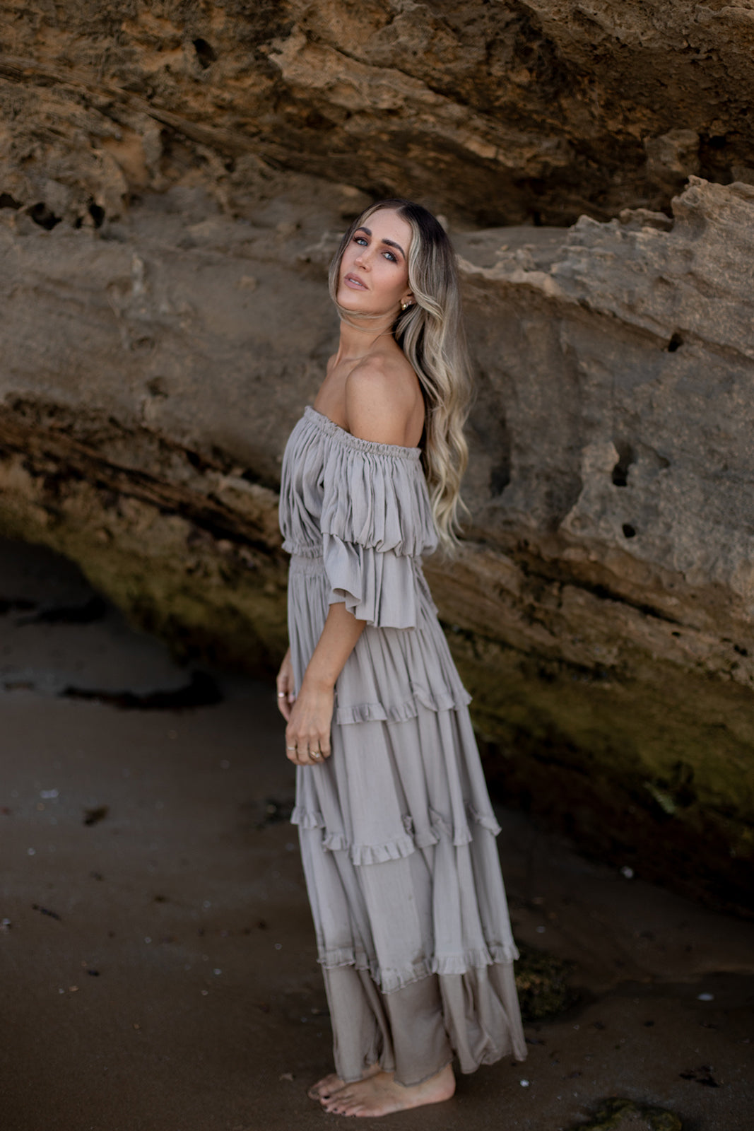 Lennie oatmeal cotton two piece set for relaxed everyday styling