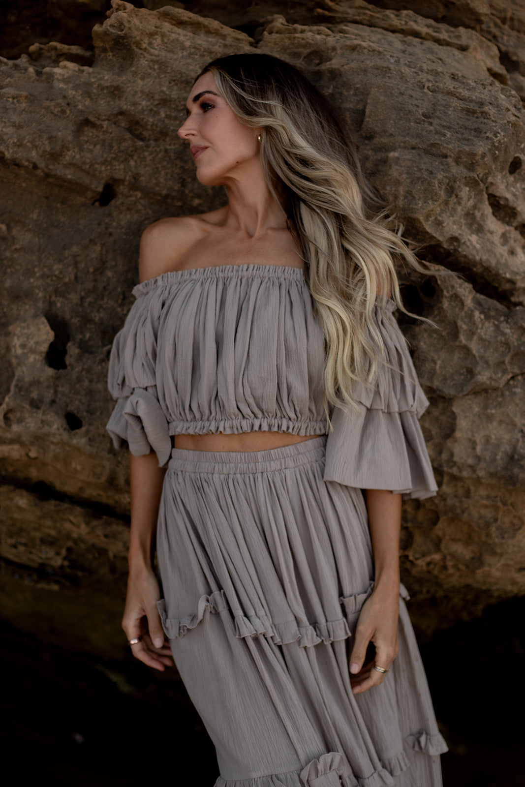 Co & Ry Lennie oatmeal set for comfortable and versatile wear