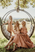Co & Ry Bohemian Off The Shoulder Cotton Goldie Dress in Rust with Hannah Polites
