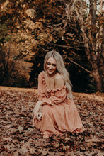 Co & Ry Bohemian Off The Shoulder Cotton Goldie Dress in Rust