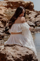 Lennie white two piece cotton set for special occassions and relaxed styling