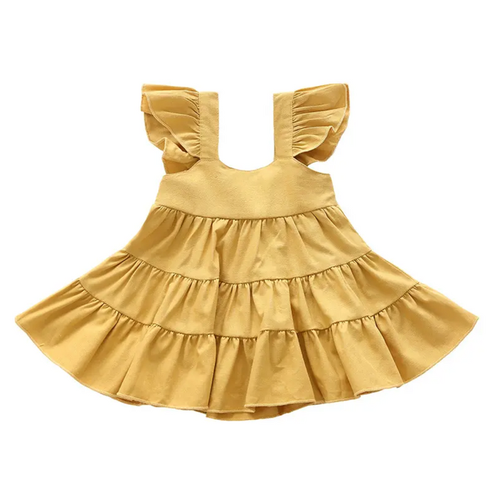 GIRLS DRESS - YELLOW SIZE 6-12 MONTHS