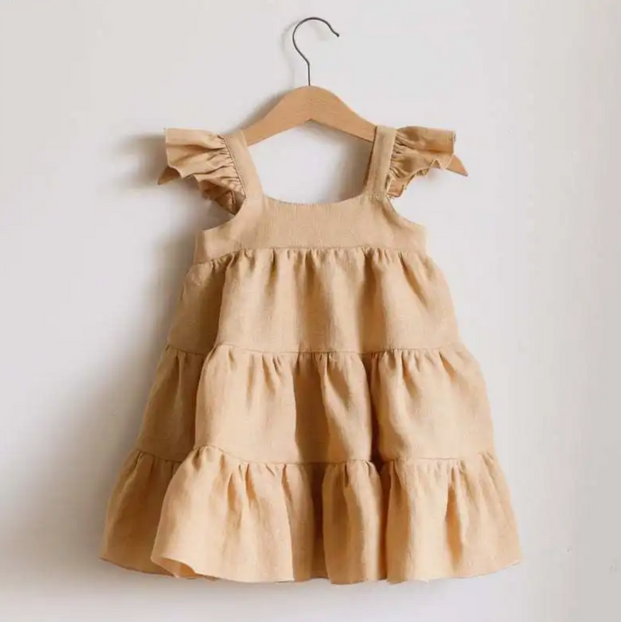 GIRLS DRESS - DUSTY YELLOW SIZE 3